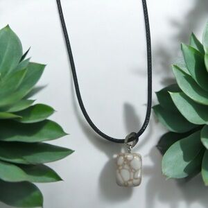 Magnesite Jelly Bean Pendant Necklace